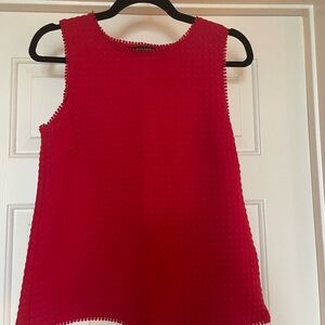 Banana Republic Red Textured Sleeveless Blouse